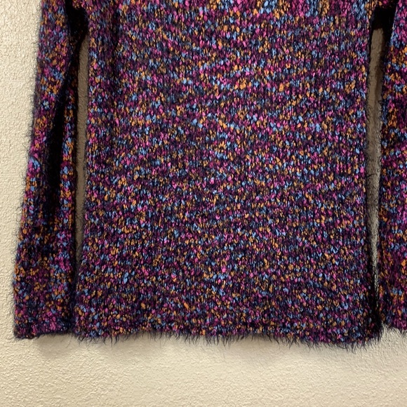 Ny Collection Sweater Fuzzy Soft Multi-Color Black Pink Pullover Long Sleeve - Picture 3 of 11